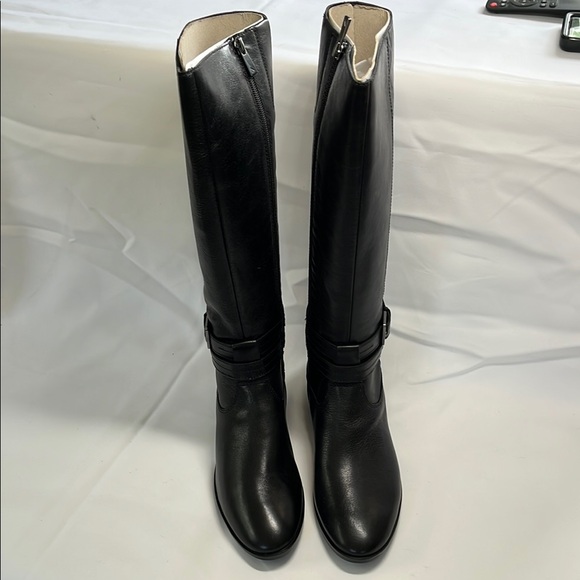 Naturalizer Black Leather Heeled Boots - Picture 3 of 9